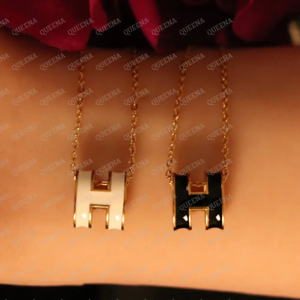 Trendy Golden H Pendant Necklace Necklaces