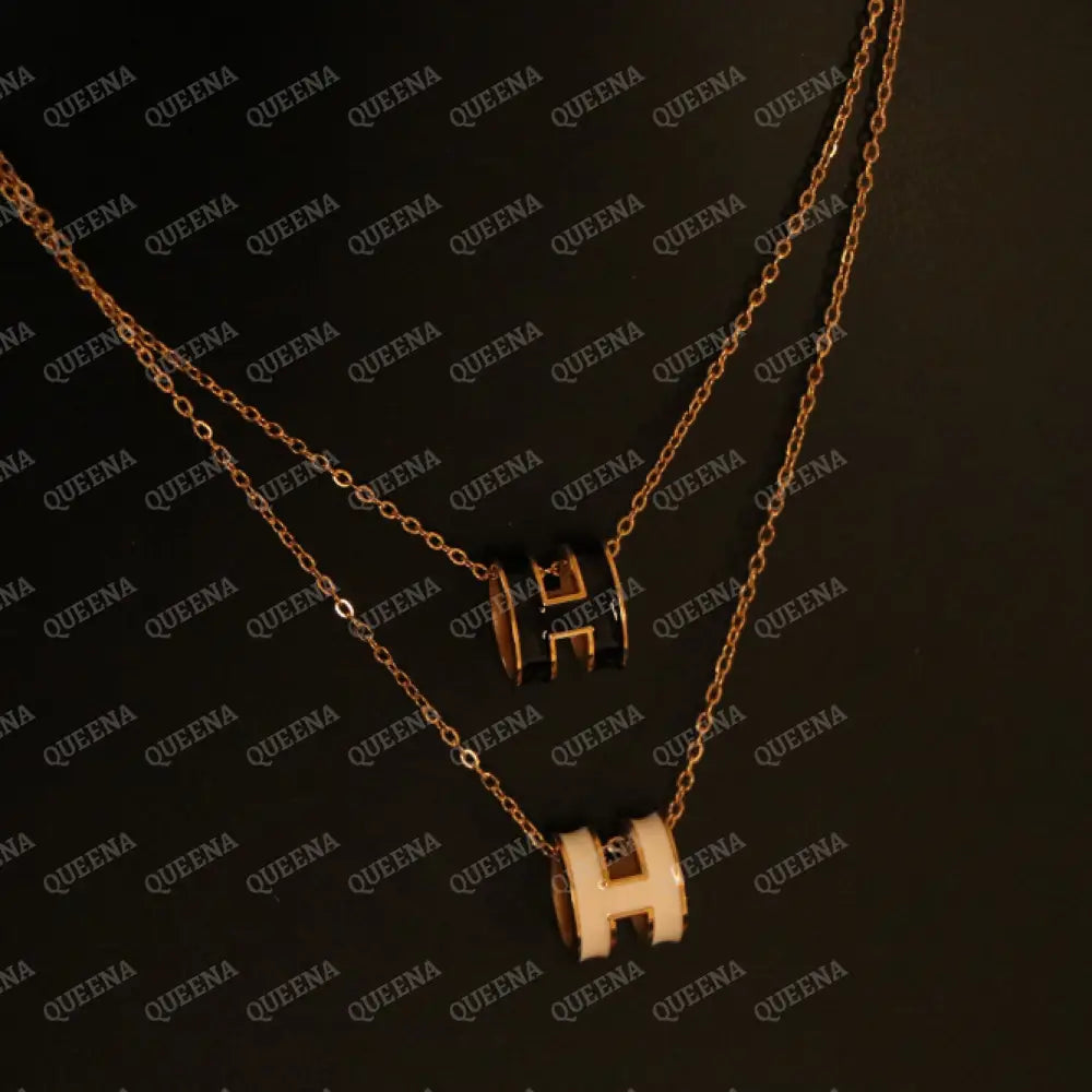 Trendy Golden H Pendant Necklace Necklaces