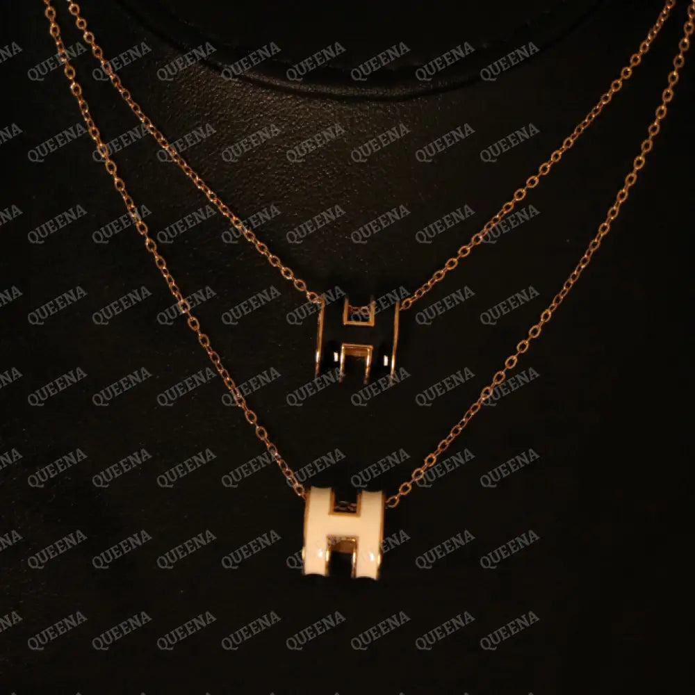 Trendy Golden H Pendant Necklace Necklaces