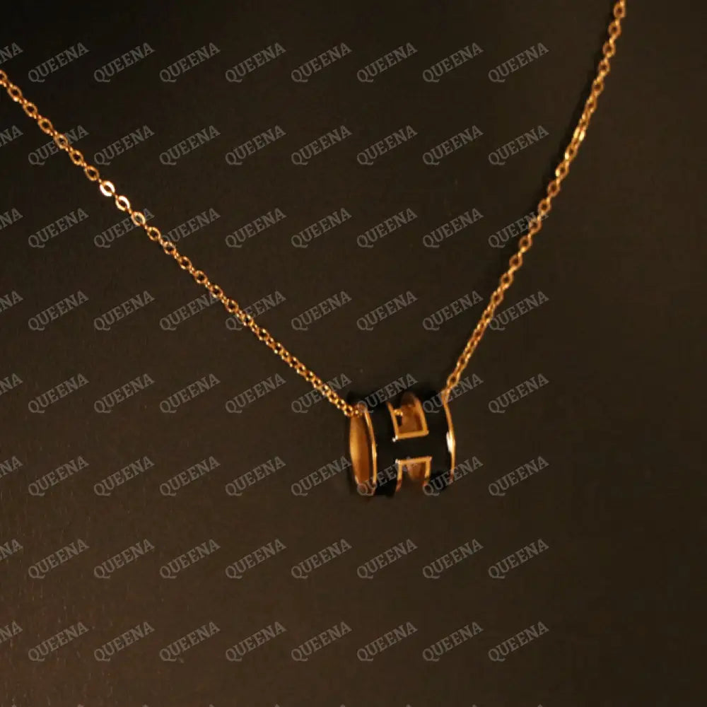 Trendy Golden H Pendant Necklace Necklaces