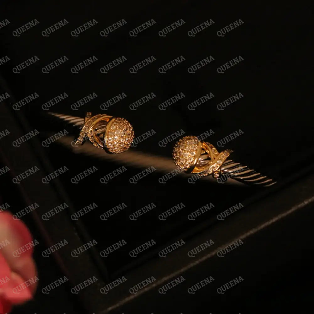 TRENDY Helena Mix Silver with gold Bangle Bracelet