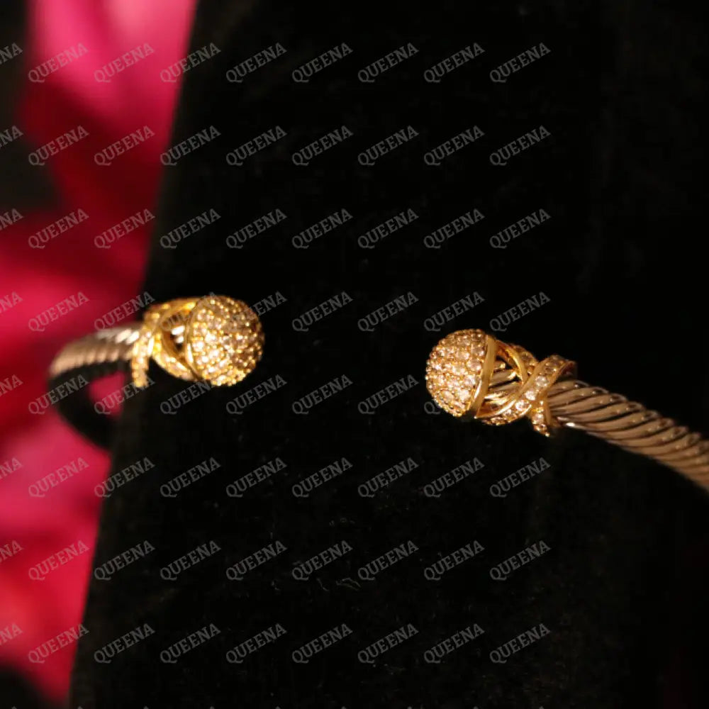 TRENDY Helena Mix Silver with gold Bangle Bracelet