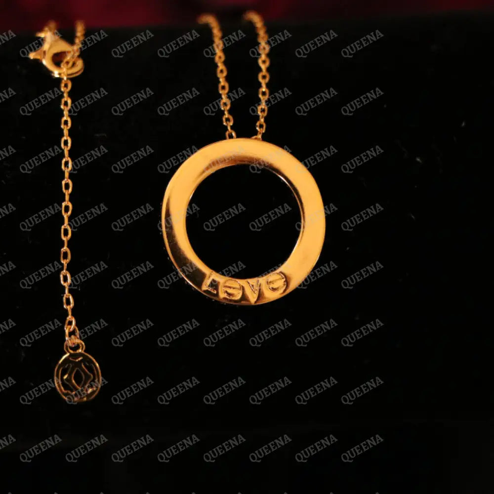 Trendy Iconic LOVE Circular Pendant Necklace Necklaces