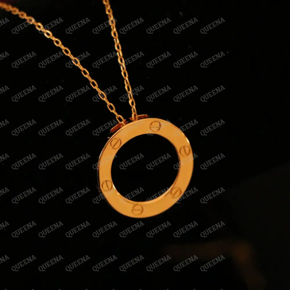 Trendy Iconic LOVE Circular Pendant Necklace Necklaces