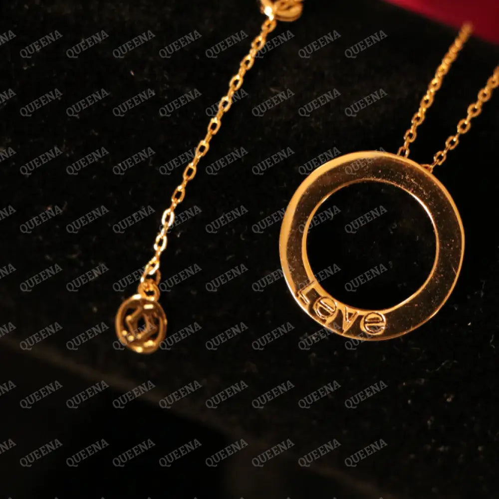 Trendy Iconic LOVE Circular Pendant Necklace Necklaces