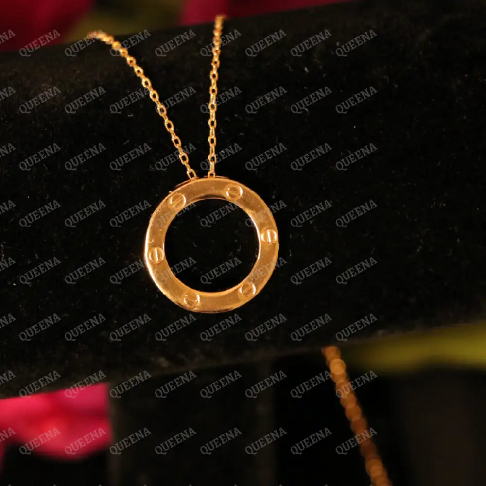 Trendy Iconic LOVE Circular Pendant Necklace Necklaces