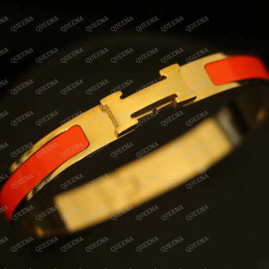 Trendy Orange H Bangle Bracelet