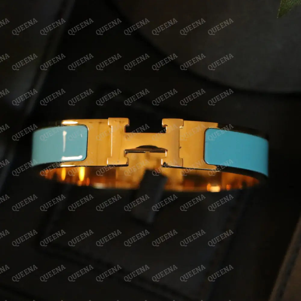 Trendy Turquoise Blue H Bangle Bracelet