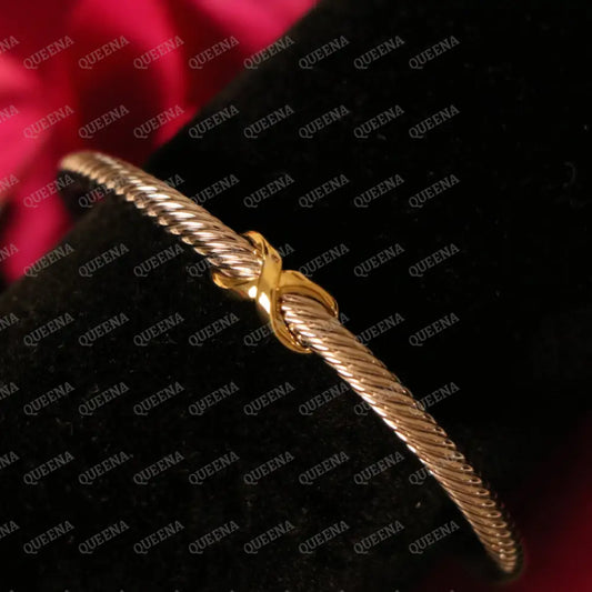 TRENDY X Mix Silver with gold Bangle Bracelet