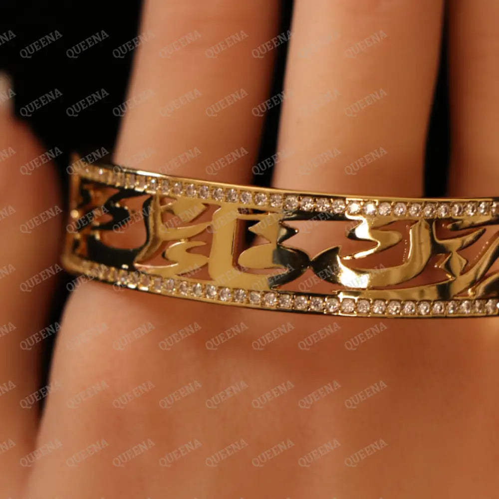 Unique Bracelet Design “فَاصْبِرْ لِحُكْمِ رَبِّكَ فَإِنَّكَ بِأَعْيُنِنَا” written in Arabic Calligraphy - adjustable