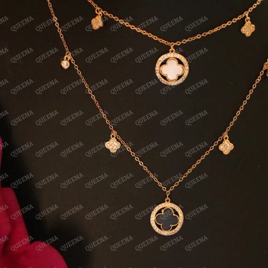 Unique Circular Clover Chocker Necklace Necklaces