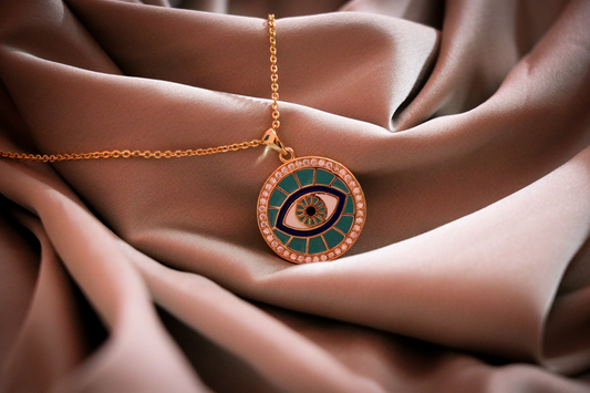 Circle Evil Eye Pendant Necklace